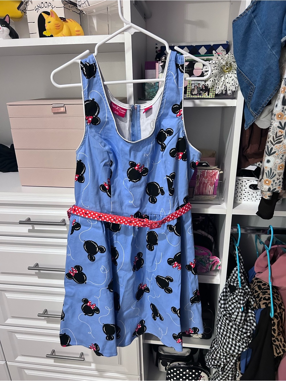 Women’s Loungefly Minnie Mouse Dress with Red Polka Dot Belt